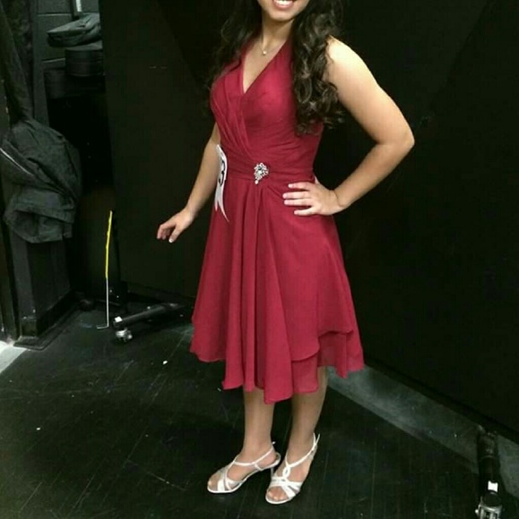 Maroon Halter Dress - Picture 1 of 1
