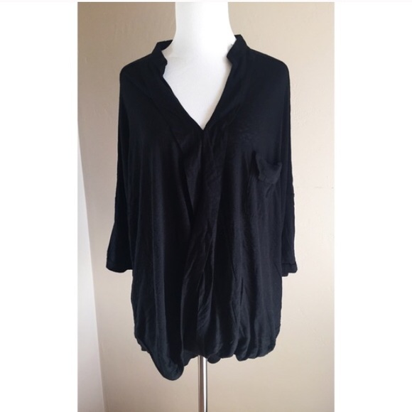 Last One • Surplice High Low Silk Blend Top - Picture 2 of 3