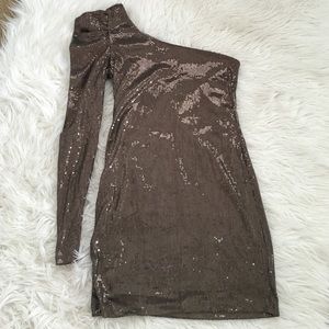Sequined one shoulder dress