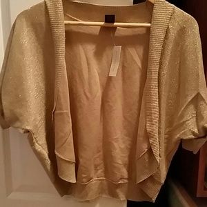 Metallic gold sweater shrug