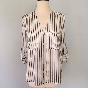 H&M Black/White Striped Blouse