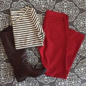 NWOT Old Navy Red Rockstar Skinny Jeans