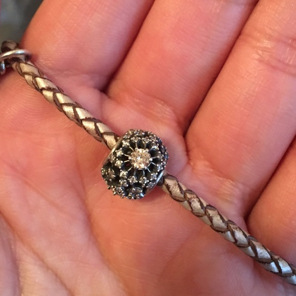 Inner radiance pink colored clear CZ Pandora charm