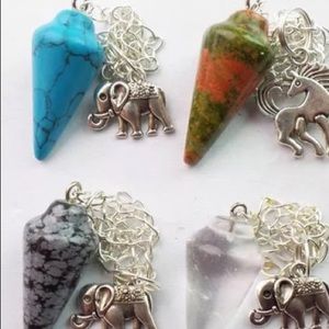 Four natural healing stone points necklaces $20!