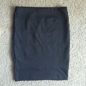 Black stretch pencil skirt