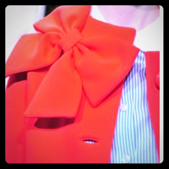 Kate spade bow coat- orange sz Xs
