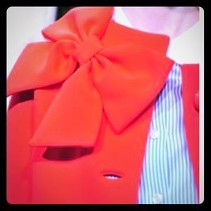 Kate spade bow coat- orange sz Xs