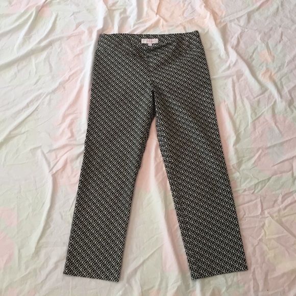 B&W patterned ankle pant, M