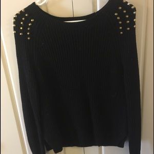 Black Express sweater with shoulder detail