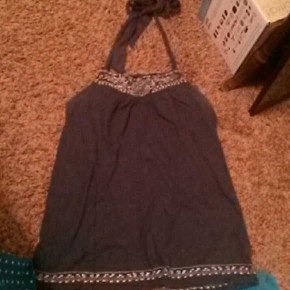 American Eagle navy blue halter top