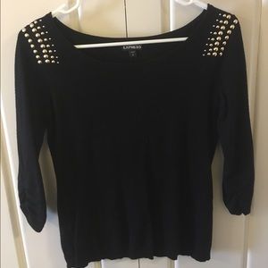 Black Express Sweater with Shoulder Detail