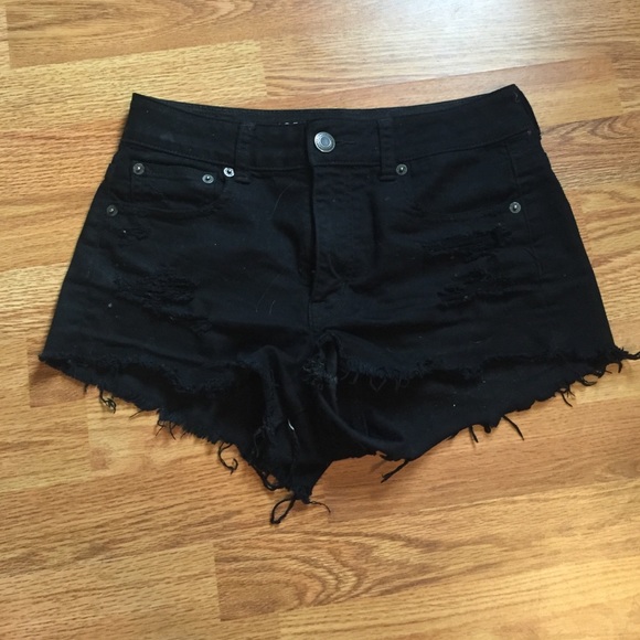 Black high rise shorts