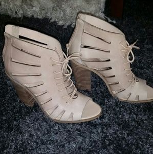 Nude chunky heel sandals, BCBG, size 9