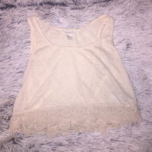 Super cute tan\white shirt from Forever 21!