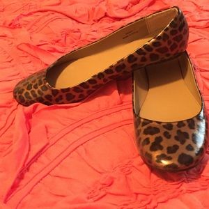 Size 7.5 JCrew leopard flats