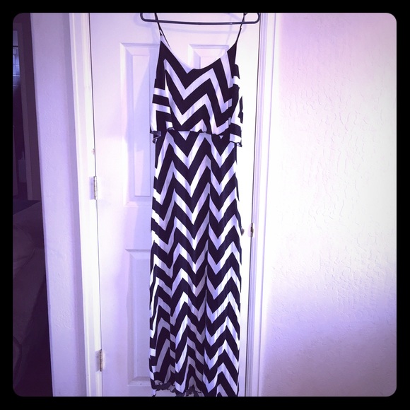 White and back zebra striped dress