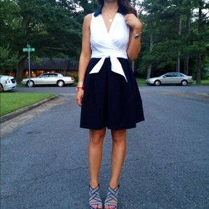 Anthropologie (Leifnotes) Navy & White Dress