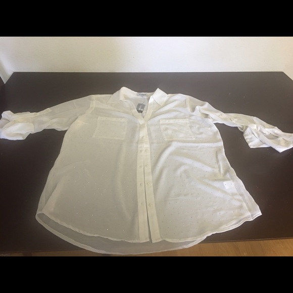 Button down embellished Express top