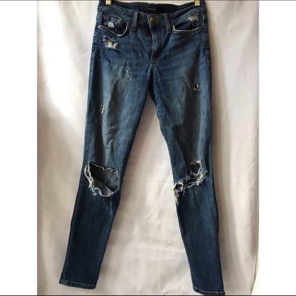 Destroyed Dark Wash Denim