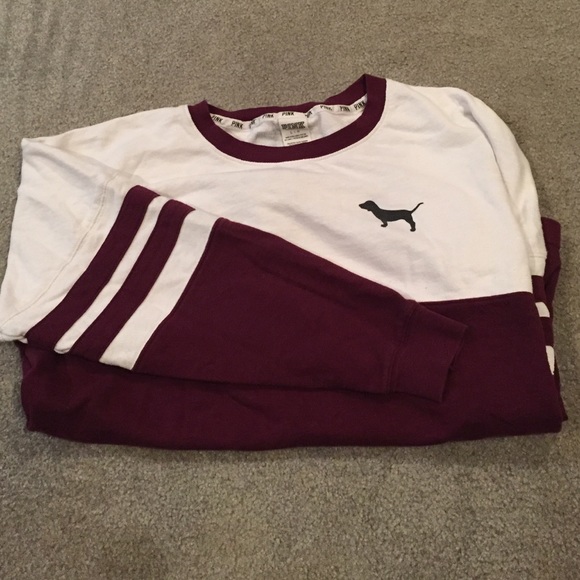 Maroon and white PINK jersey