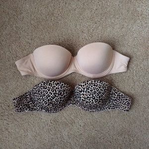 VS PINK Push-Up Strapless Bra Bundle
