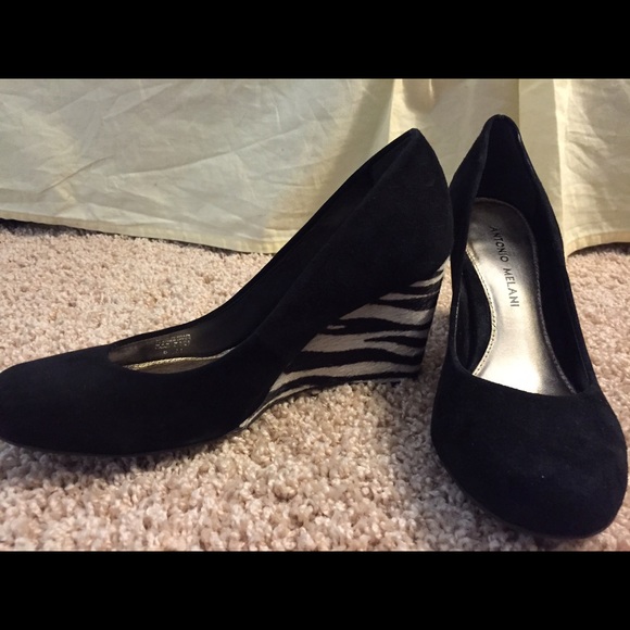 Antonio Melani Suede Zebra Wedges