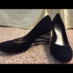Antonio Melani Suede Zebra Wedges