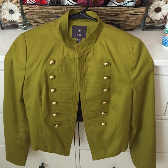 Lime green military style jacket