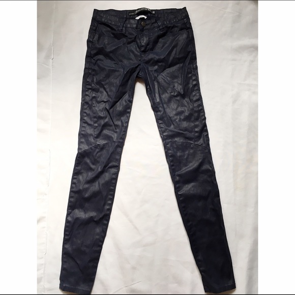 Zara Coated Moto Pants