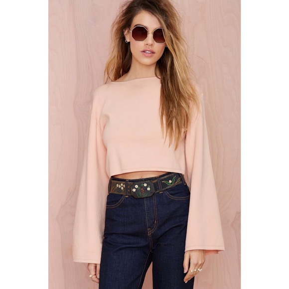 Brand New REHAB for NastyGal Peach Cropped Sweater