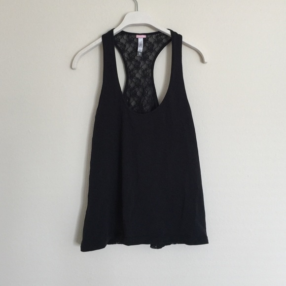 Tops - Black lace racerback tank small