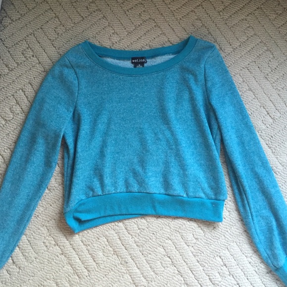 Blue crop top sweatshirt