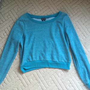 Blue crop top sweatshirt