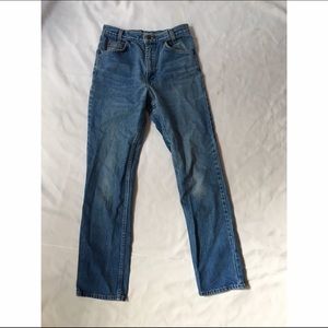 Plain Pockets Vintage High Waist Jeans