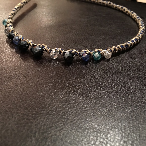 Blue Headband with Swarovski crystals. - Picture 2 of 3