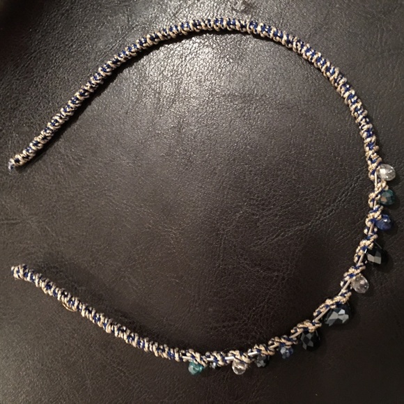 Blue Headband with Swarovski crystals. - Picture 3 of 3