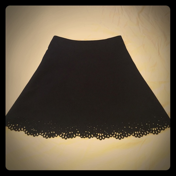 Black Loft fit and flare skirt