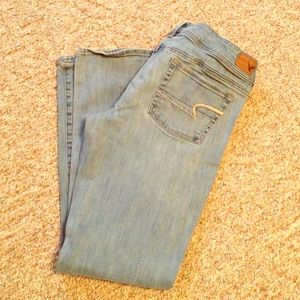 AEO light wash kick boot jeans size 12