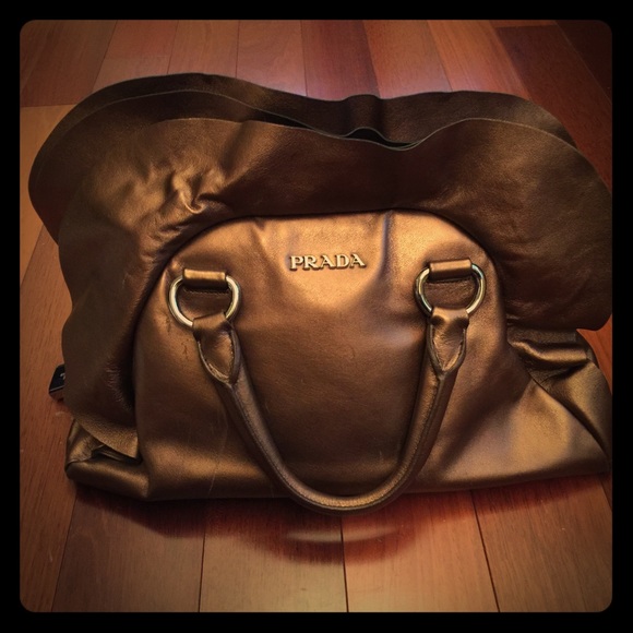 Prada Rovere Mordore Bronze ruffle bag - Picture 1 of 6