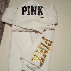 Victoria secret sweat pants- capri and hoodie