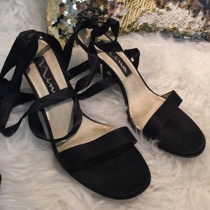Lace-up Satin Nina heels
