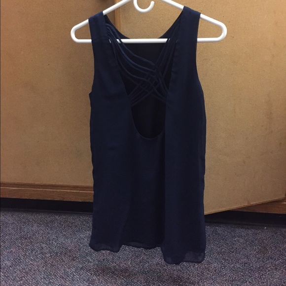 Navy cross back dress