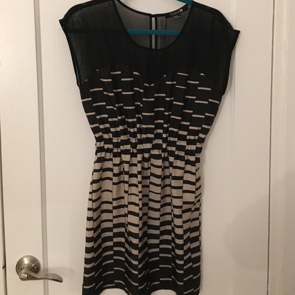 Forever 21 Black and Tan stripped dress