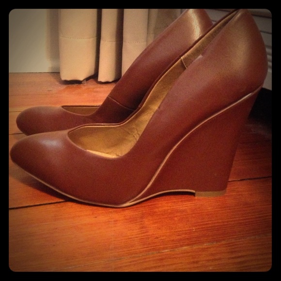 Brown wedge heels size 8.5