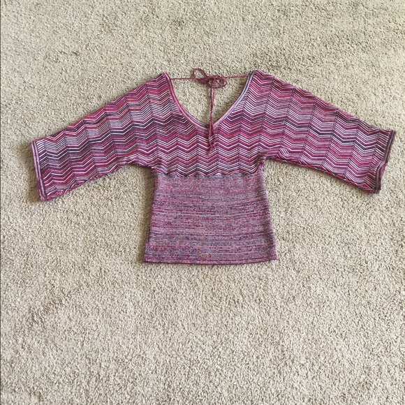 Red Colorful Aztec Top - Picture 3 of 4