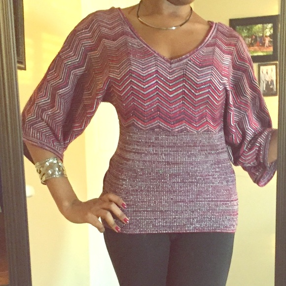 Red Colorful Aztec Top - Picture 1 of 4