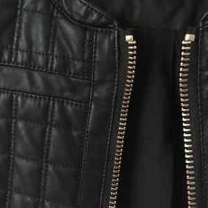 Faux leather short sleeve jacket