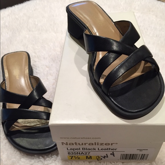 Naturalizer Black Leather Sandals