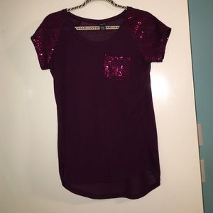 Deep purple shirt with sequins