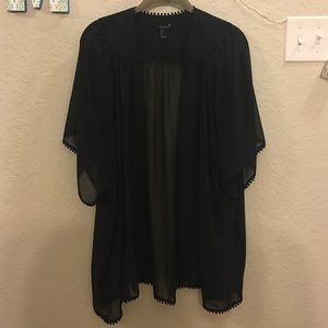 sheer black kimono
